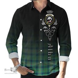 ScotsTee Shop Scottish Kennedy Ancient Clan Crest Tartan Alba Gu Brath Celtic Inspired Tartan Long Sleeve Shirt