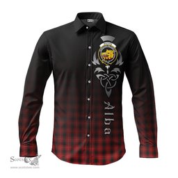 ScotsTee Shop Scottish MacIver Clan Crest Tartan Alba Gu Brath Celtic Inspired Tartan Long Sleeve Shirt