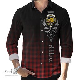 ScotsTee Shop Scottish MacIver Clan Crest Tartan Alba Gu Brath Celtic Inspired Tartan Long Sleeve Shirt