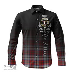 ScotsTee Shop Scottish MacCulloch Dress Clan Crest Tartan Alba Gu Brath Celtic Inspired Tartan Long Sleeve Shirt