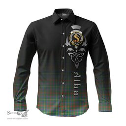 ScotsTee Shop Scottish MacIntosh Hunting Ancient Clan Crest Tartan Alba Gu Brath Celtic Inspired Tartan Long Sleeve Shirt
