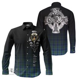 ScotsTee Shop Scottish Keith Clan Crest Tartan Alba Gu Brath Celtic Inspired Tartan Long Sleeve Shirt