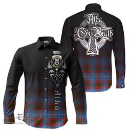 ScotsTee Shop Scottish Spalding Clan Crest Tartan Alba Gu Brath Celtic Inspired Tartan Long Sleeve Shirt