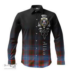 ScotsTee Shop Scottish Spalding Clan Crest Tartan Alba Gu Brath Celtic Inspired Tartan Long Sleeve Shirt