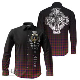 ScotsTee Shop Scottish MacIntyre Modern Clan Crest Tartan Alba Gu Brath Celtic Inspired Tartan Long Sleeve Shirt