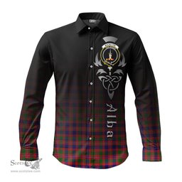 ScotsTee Shop Scottish MacIntyre Modern Clan Crest Tartan Alba Gu Brath Celtic Inspired Tartan Long Sleeve Shirt