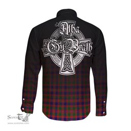 ScotsTee Shop Scottish MacIntyre Modern Clan Crest Tartan Alba Gu Brath Celtic Inspired Tartan Long Sleeve Shirt