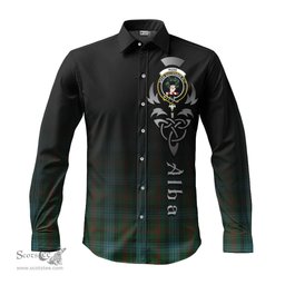 ScotsTee Shop Scottish Ross Hunting Clan Crest Tartan Alba Gu Brath Celtic Inspired Tartan Long Sleeve Shirt