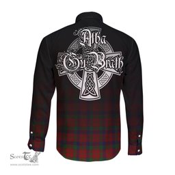 ScotsTee Shop Scottish Robertson Clan Crest Tartan Alba Gu Brath Celtic Inspired Tartan Long Sleeve Shirt