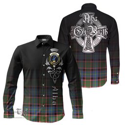 ScotsTee Shop Scottish Stirling Bannockburn Clan Crest Tartan Alba Gu Brath Celtic Inspired Tartan Long Sleeve Shirt