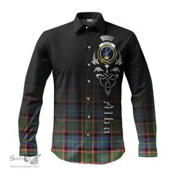 ScotsTee Shop Scottish Stirling Bannockburn Clan Crest Tartan Alba Gu Brath Celtic Inspired Tartan Long Sleeve Shirt