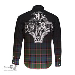 ScotsTee Shop Scottish Stirling Bannockburn Clan Crest Tartan Alba Gu Brath Celtic Inspired Tartan Long Sleeve Shirt