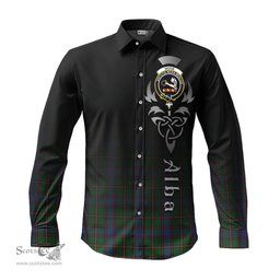 ScotsTee Shop Scottish Skene Clan Crest Tartan Alba Gu Brath Celtic Inspired Tartan Long Sleeve Shirt