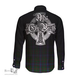 ScotsTee Shop Scottish Skene Clan Crest Tartan Alba Gu Brath Celtic Inspired Tartan Long Sleeve Shirt