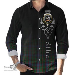 ScotsTee Shop Scottish Skene Clan Crest Tartan Alba Gu Brath Celtic Inspired Tartan Long Sleeve Shirt