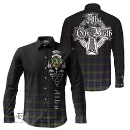 ScotsTee Shop Scottish MacLaren Modern Clan Crest Tartan Alba Gu Brath Celtic Inspired Tartan Long Sleeve Shirt