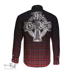 ScotsTee Shop Scottish Sinclair Modern Clan Crest Tartan Alba Gu Brath Celtic Inspired Tartan Long Sleeve Shirt