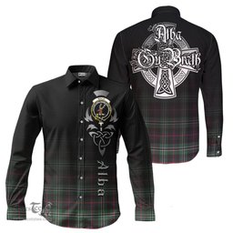 ScotsTee Shop Scottish Rollo Hunting Clan Crest Tartan Alba Gu Brath Celtic Inspired Tartan Long Sleeve Shirt