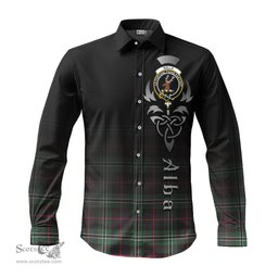 ScotsTee Shop Scottish Rollo Hunting Clan Crest Tartan Alba Gu Brath Celtic Inspired Tartan Long Sleeve Shirt