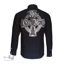 ScotsTee Shop Scottish Sempill Clan Crest Tartan Alba Gu Brath Celtic Inspired Tartan Long Sleeve Shirt