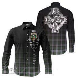ScotsTee Shop Scottish MacLaren Dress Clan Crest Tartan Alba Gu Brath Celtic Inspired Tartan Long Sleeve Shirt