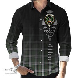 ScotsTee Shop Scottish MacLaren Dress Clan Crest Tartan Alba Gu Brath Celtic Inspired Tartan Long Sleeve Shirt