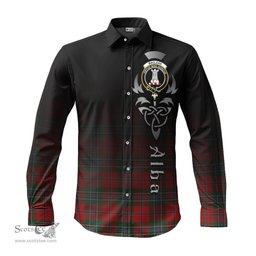 ScotsTee Shop Scottish MacLean Clan Crest Tartan Alba Gu Brath Celtic Inspired Tartan Long Sleeve Shirt