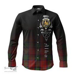 ScotsTee Shop Scottish MacPherson of Cluny Clan Crest Tartan Alba Gu Brath Celtic Inspired Tartan Long Sleeve Shirt