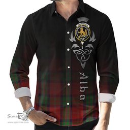 ScotsTee Shop Scottish MacPherson of Cluny Clan Crest Tartan Alba Gu Brath Celtic Inspired Tartan Long Sleeve Shirt