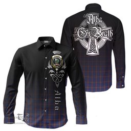 ScotsTee Shop Scottish MacLaine of Lochbuie Clan Crest Tartan Alba Gu Brath Celtic Inspired Tartan Long Sleeve Shirt