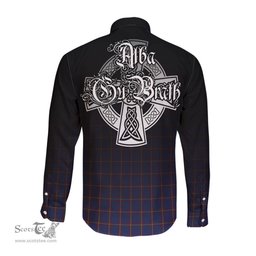 ScotsTee Shop Scottish MacLaine of Lochbuie Clan Crest Tartan Alba Gu Brath Celtic Inspired Tartan Long Sleeve Shirt