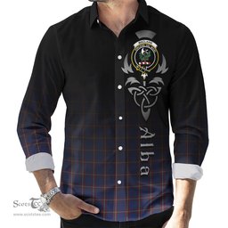 ScotsTee Shop Scottish MacLaine of Lochbuie Clan Crest Tartan Alba Gu Brath Celtic Inspired Tartan Long Sleeve Shirt