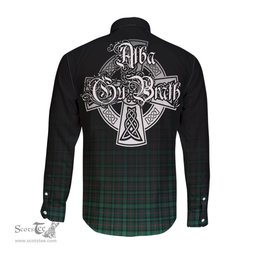 ScotsTee Shop Scottish Ross Hunting Modern Clan Crest Tartan Alba Gu Brath Celtic Inspired Tartan Long Sleeve Shirt