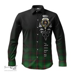 ScotsTee Shop Scottish Orrock Clan Crest Tartan Alba Gu Brath Celtic Inspired Tartan Long Sleeve Shirt