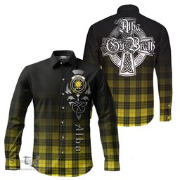 ScotsTee Shop Scottish MacLeod of Lewis Modern Clan Crest Tartan Alba Gu Brath Celtic Inspired Tartan Long Sleeve Shirt
