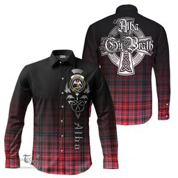 ScotsTee Shop Scottish Straiton Clan Crest Tartan Alba Gu Brath Celtic Inspired Tartan Long Sleeve Shirt