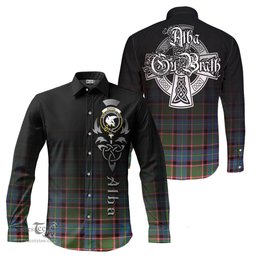 ScotsTee Shop Scottish Norvel Clan Crest Tartan Alba Gu Brath Celtic Inspired Tartan Long Sleeve Shirt