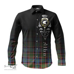 ScotsTee Shop Scottish Norvel Clan Crest Tartan Alba Gu Brath Celtic Inspired Tartan Long Sleeve Shirt