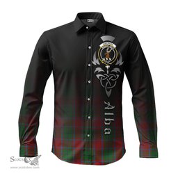 ScotsTee Shop Scottish MacPhail Blue Bands Clan Crest Tartan Alba Gu Brath Celtic Inspired Tartan Long Sleeve Shirt