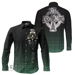ScotsTee Shop Scottish Ross Hunting Ancient Clan Crest Tartan Alba Gu Brath Celtic Inspired Tartan Long Sleeve Shirt