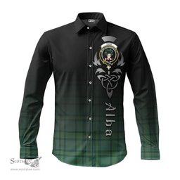 ScotsTee Shop Scottish Ross Hunting Ancient Clan Crest Tartan Alba Gu Brath Celtic Inspired Tartan Long Sleeve Shirt