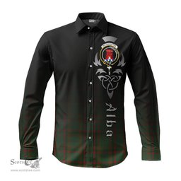 ScotsTee Shop Scottish Macnaughton Hunting Clan Crest Tartan Alba Gu Brath Celtic Inspired Tartan Long Sleeve Shirt