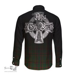 ScotsTee Shop Scottish Macnaughton Hunting Clan Crest Tartan Alba Gu Brath Celtic Inspired Tartan Long Sleeve Shirt