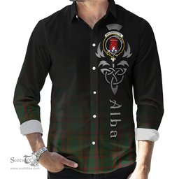 ScotsTee Shop Scottish Macnaughton Hunting Clan Crest Tartan Alba Gu Brath Celtic Inspired Tartan Long Sleeve Shirt