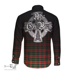 ScotsTee Shop Scottish MacLachlan Hunting Modern Clan Crest Tartan Alba Gu Brath Celtic Inspired Tartan Long Sleeve Shirt