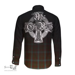 ScotsTee Shop Scottish Seton Hunting Clan Crest Tartan Alba Gu Brath Celtic Inspired Tartan Long Sleeve Shirt