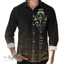 ScotsTee Shop Scottish Seton Hunting Clan Crest Tartan Alba Gu Brath Celtic Inspired Tartan Long Sleeve Shirt