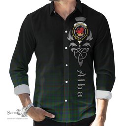 ScotsTee Shop Scottish Moncrieff of Atholl Clan Crest Tartan Alba Gu Brath Celtic Inspired Tartan Long Sleeve Shirt