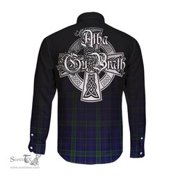 ScotsTee Shop Scottish Weir Clan Crest Tartan Alba Gu Brath Celtic Inspired Tartan Long Sleeve Shirt