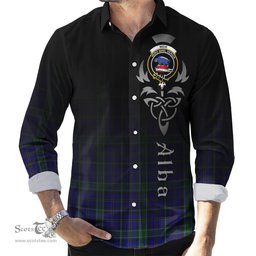 ScotsTee Shop Scottish Weir Clan Crest Tartan Alba Gu Brath Celtic Inspired Tartan Long Sleeve Shirt